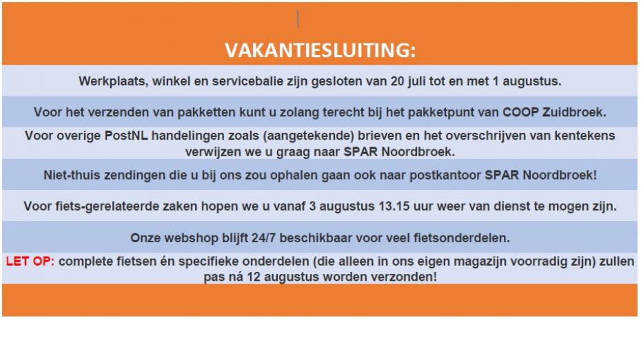 Vakantiesluiting